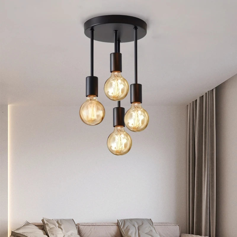 Plafonnier Noir 4 Ampoules - LUSTRINA