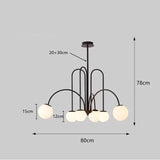 Lustre Orbolla | Lustre en Verre Opale Givré avec Globes, Métal Noir ou Doré - LUSTRINA