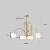 Lustre Orbolla | Lustre en Verre Opale Givré avec Globes, Métal Noir ou Doré - LUSTRINA