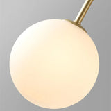 Lustre Orbolla | Lustre en Verre Opale Givré avec Globes, Métal Noir ou Doré - LUSTRINA