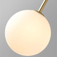 Lustre Orbolla | Lustre en Verre Opale Givré avec Globes, Métal Noir ou Doré - LUSTRINA