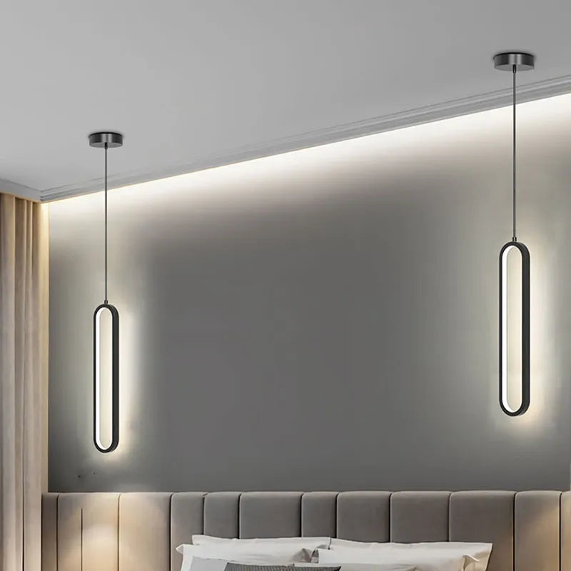 Harmonie Lumineuse | Suspension LED Moderne en Or ou Noir - LUSTRINA