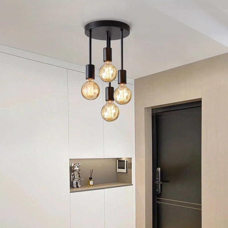 Plafonnier Noir 4 Ampoules - LUSTRINA